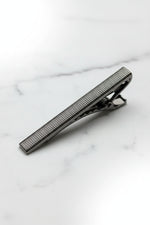 Silver Textured Tie Clip