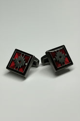 Red Enamel Square Cufflinks