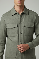 Green Safari Linen Suit
