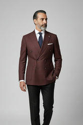 Burgundy Plaid and Black Combination Suit