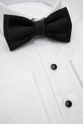 White Diagonal Textured Tuxedo Shirt