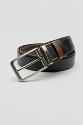 Black and Brown Two-Tone Leather Belt