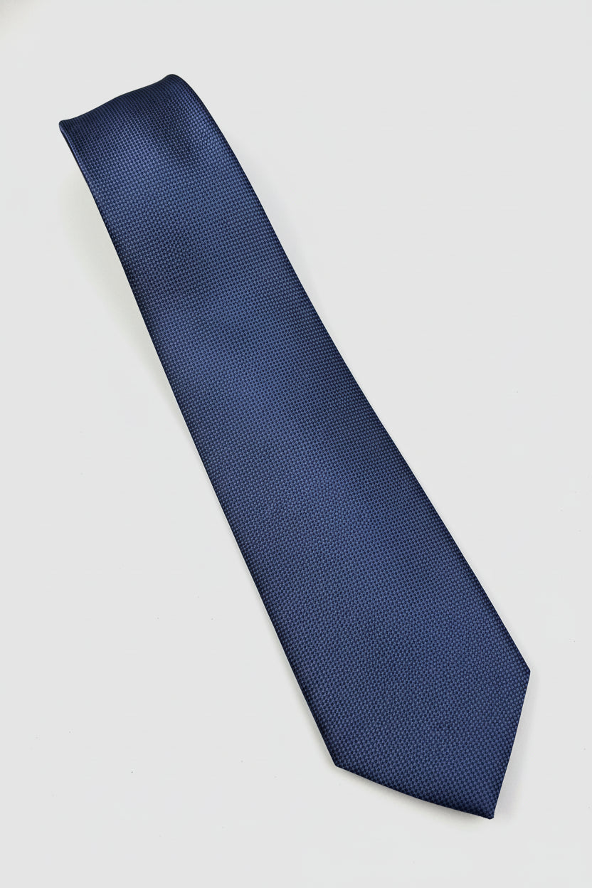 Navy Textured Silk Tie