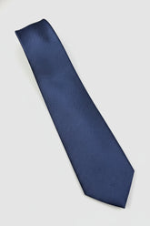 Navy Textured Silk Tie