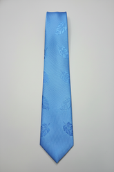 Sky Blue Textured Leaf Tie