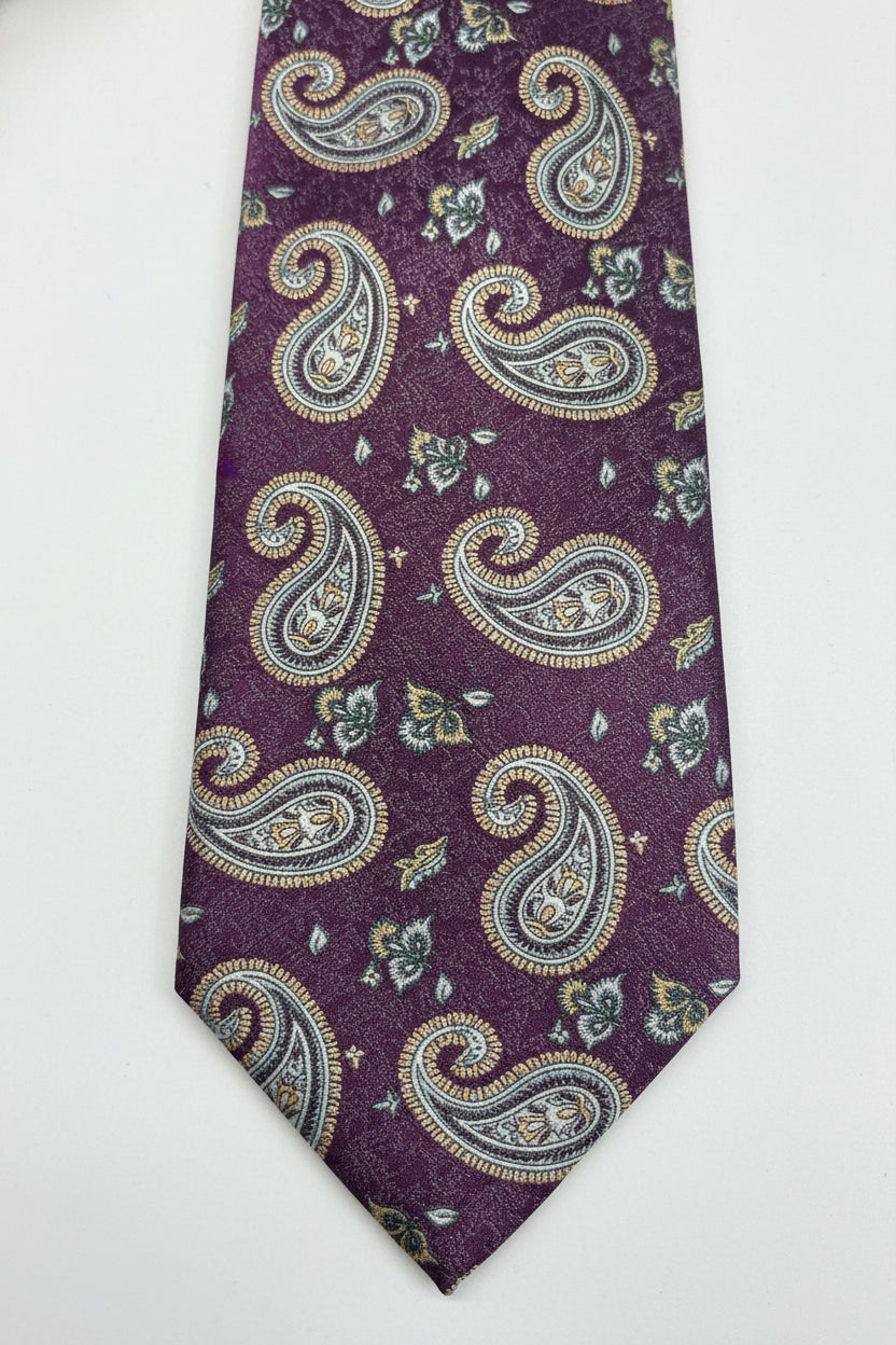 Burgundy Paisley Silk Tie