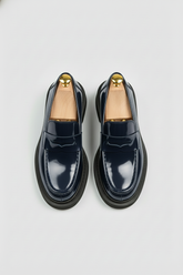 Navy Patent Leather Loafers