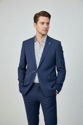 Navy Zip-Detail Suit