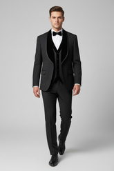Black Shawl Collar Velvet Tuxedo