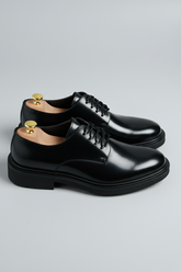 Black Derby Leather Shoes