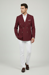 Maroon & White Combination Suit