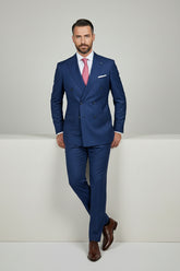 Royal Blue Pinstripe Double-Breasted Suit