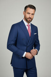 Royal Blue Pinstripe Double-Breasted Suit