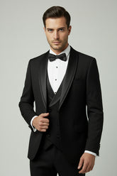 Black Satin Shawl Lapel Tuxedo