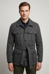Charcoal Grey Safari Jacket