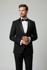 Black Satin Lapel Tuxedo