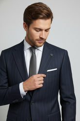 Navy Pinstriped Two-Piece Suit