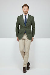 Green and Beige Combination Two-Piece Suit