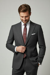 Charcoal Pinstriped Two-Piece Suit