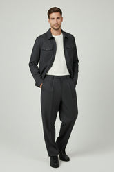 Charcoal Structured Safari Suit