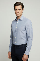 Blue and White Striped Shirt