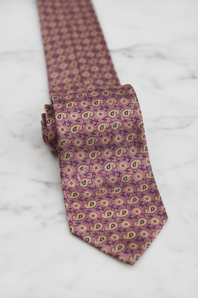 Pink Paisley Silk Tie