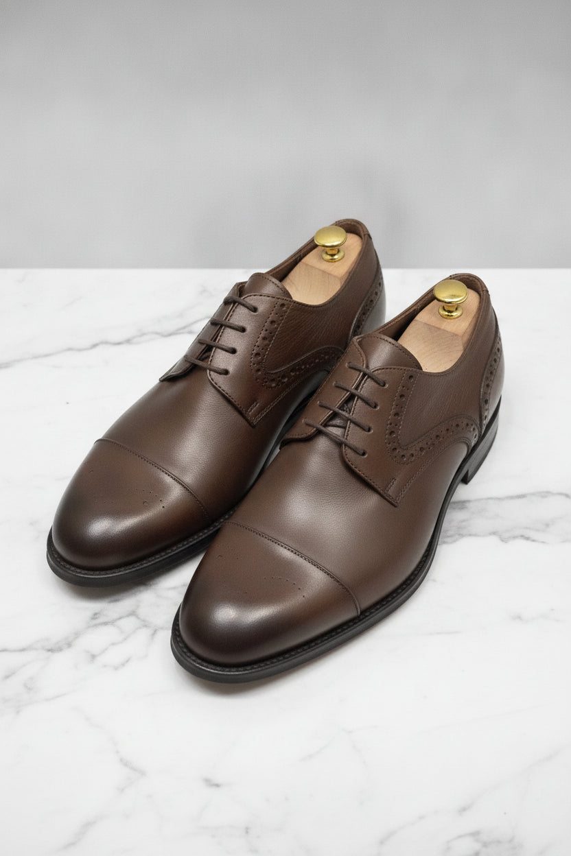 Chocolate brown Derby shoes, regular fit - Suit Sartoria UAE