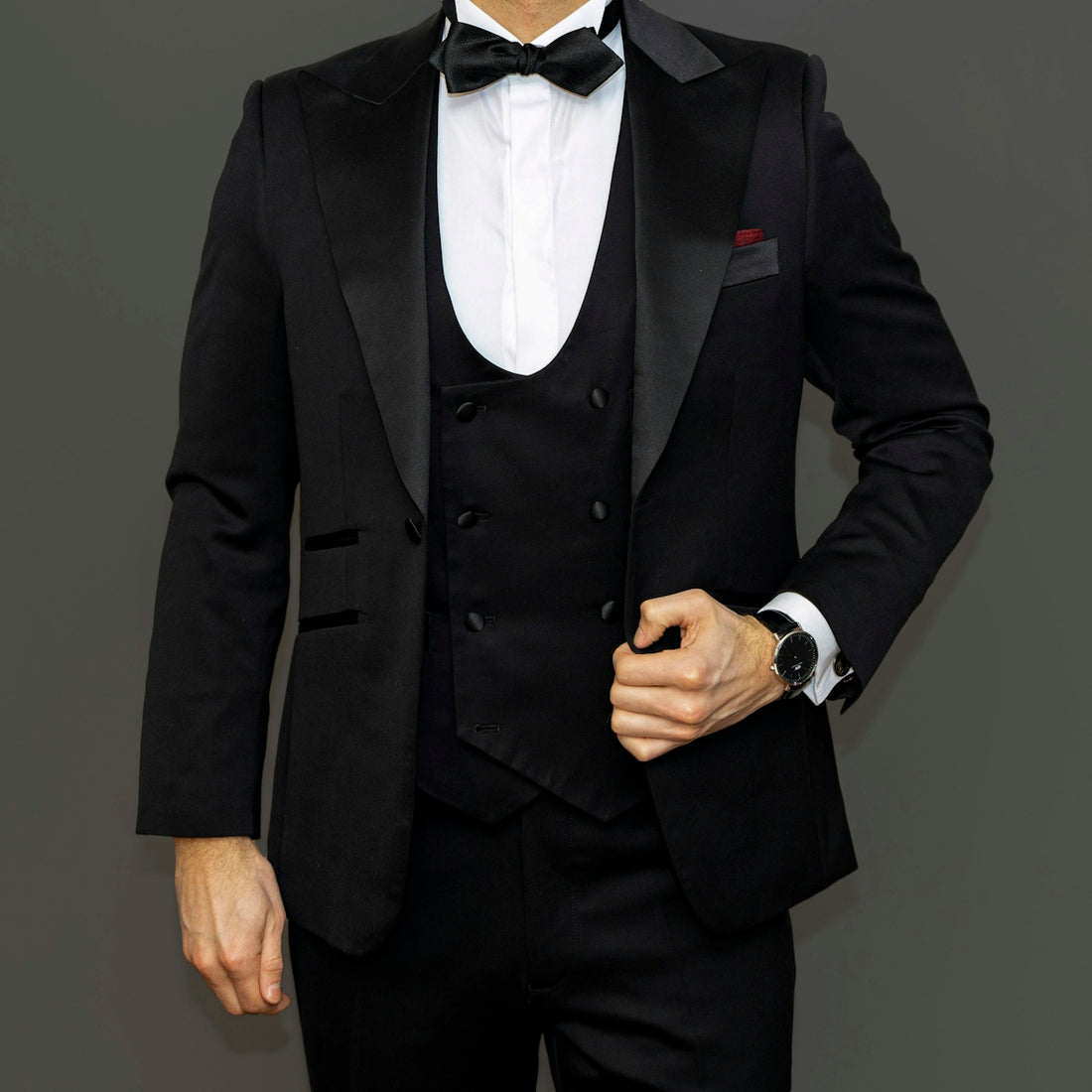 man in black suit jacket and black dress pants