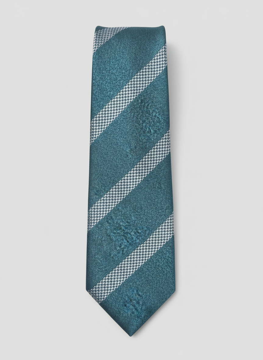 Teal Striped Silk Tie