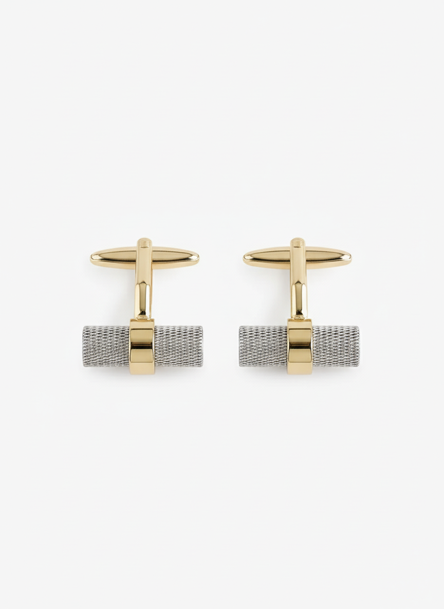 Aureus Two-Tone Barrel Cufflinks