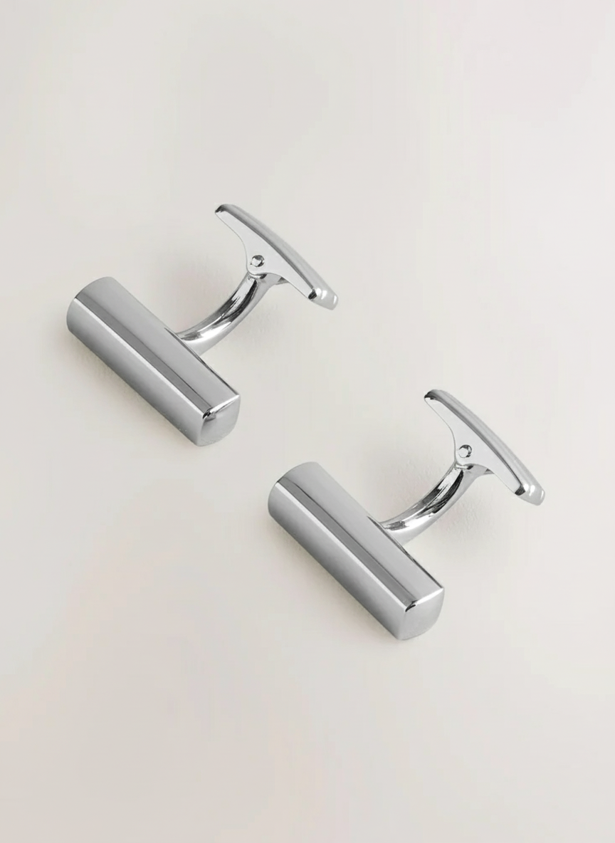 Sterling Barrel Cufflinks