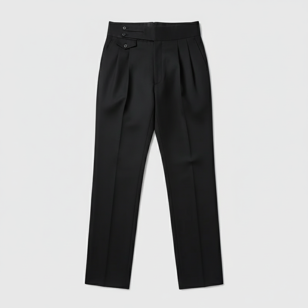 Black Pleated High Waisted Trousers