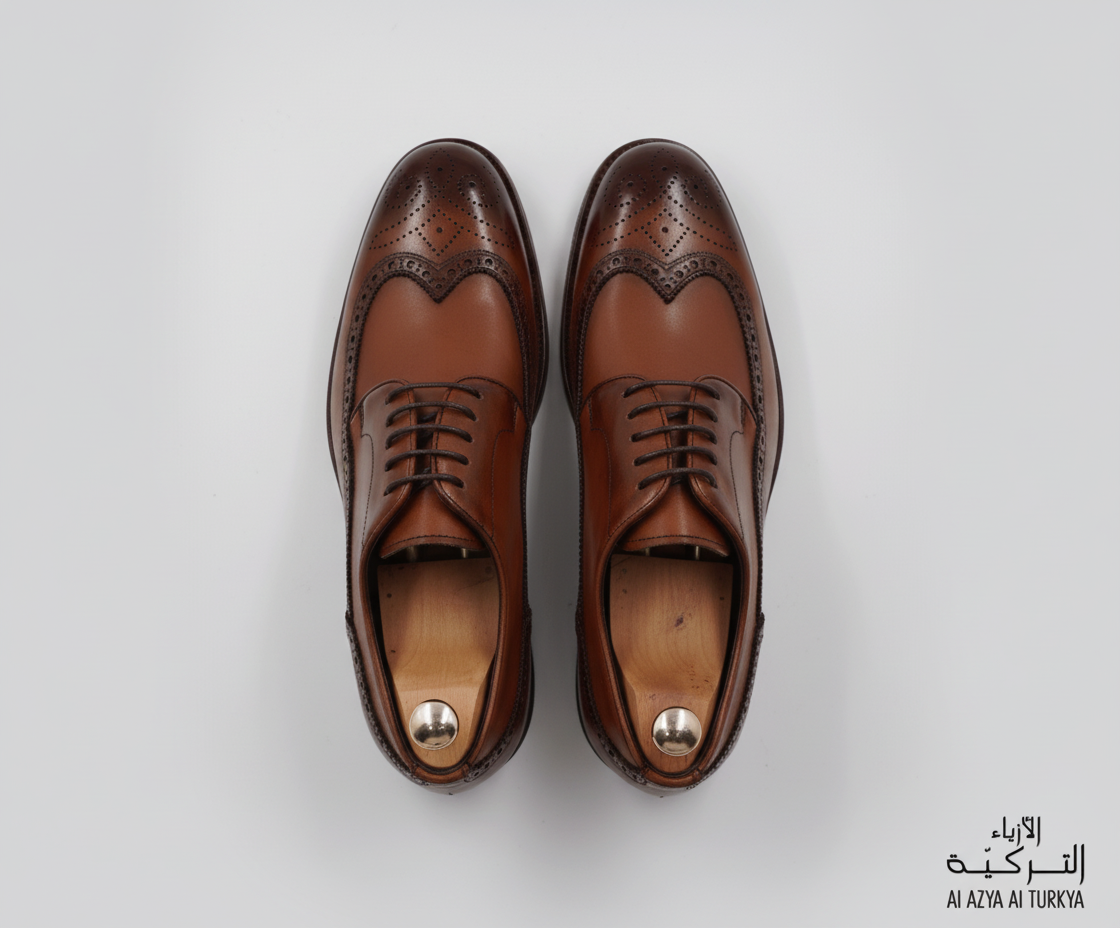Brown Leather Brogue Oxford Shoes