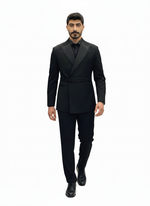 Black Embellished Tuxedo Suit