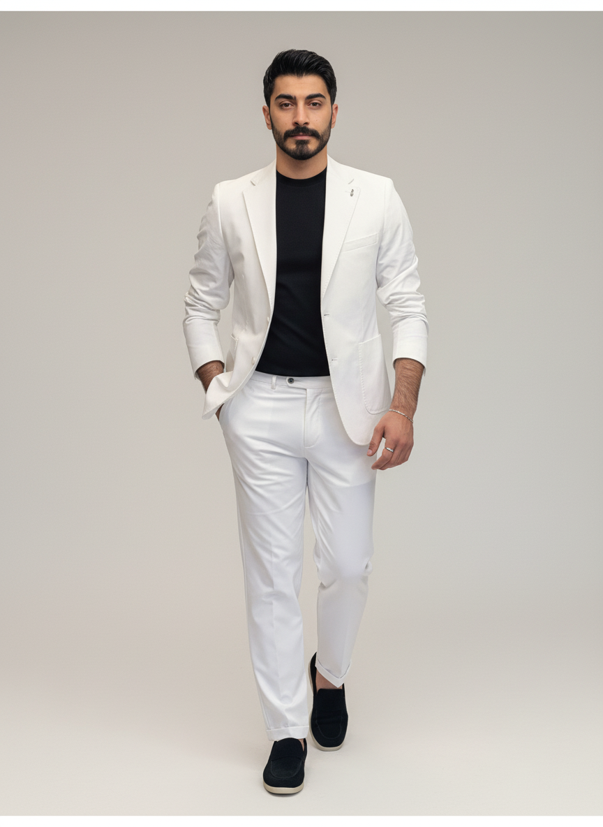 White Single-Breasted Suit