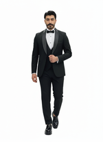 Classic Black 3-Piece Shawl Lapel Tuxedo