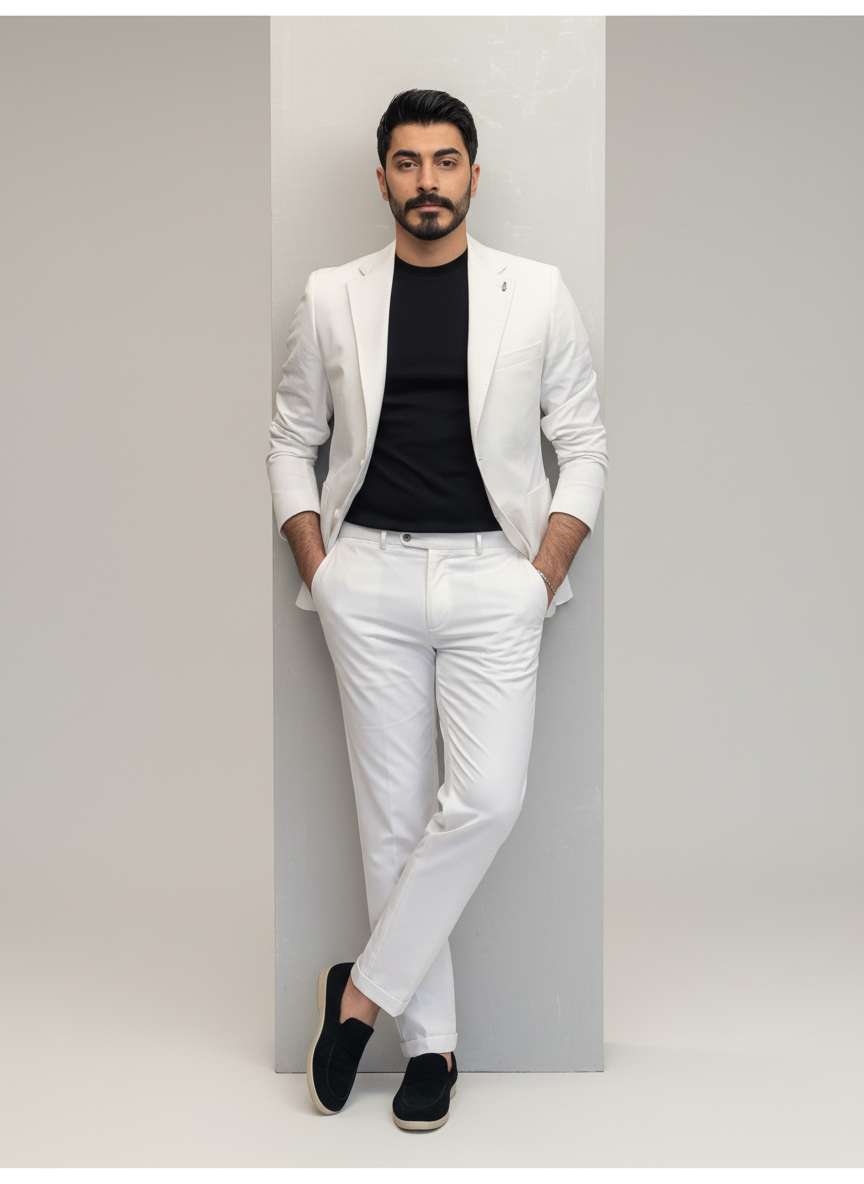 White Single-Breasted Suit
