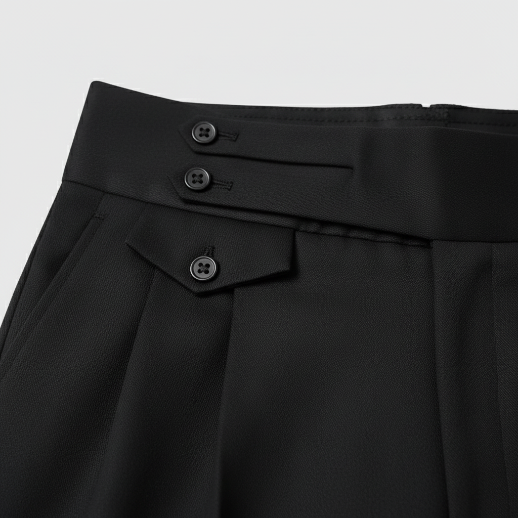 Black Pleated High Waisted Trousers