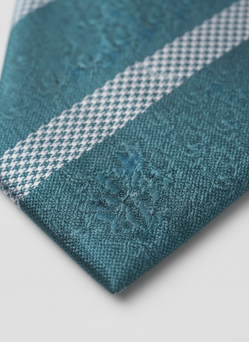 Teal Striped Silk Tie