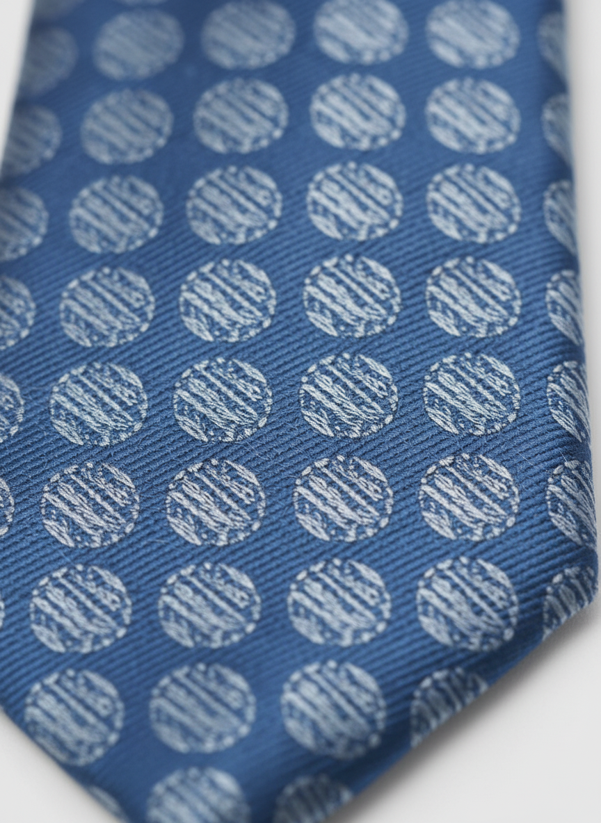 Blue Polka Dot Silk Tie
