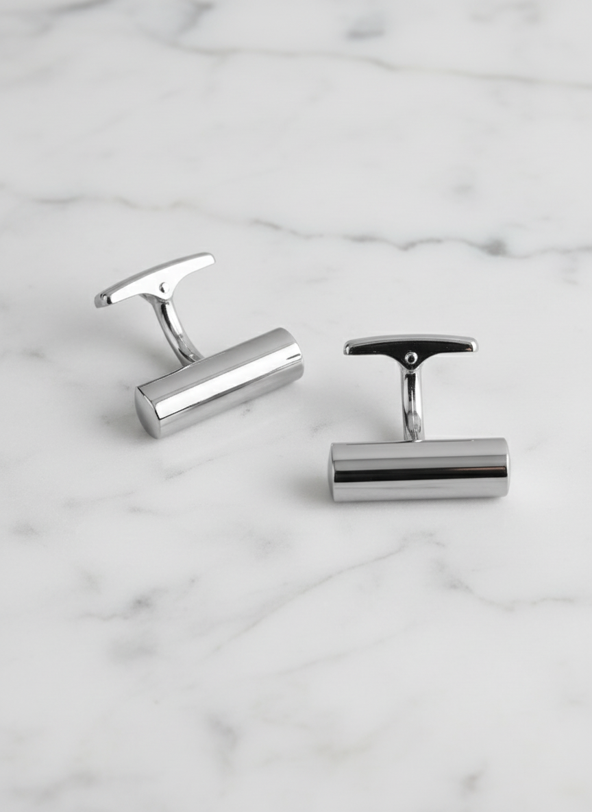 Sterling Barrel Cufflinks
