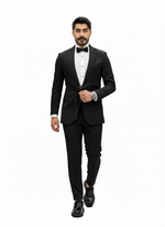 Black & Suede 3 Piece suit