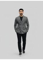 Grey & Black Double-Breasted Combination Suit