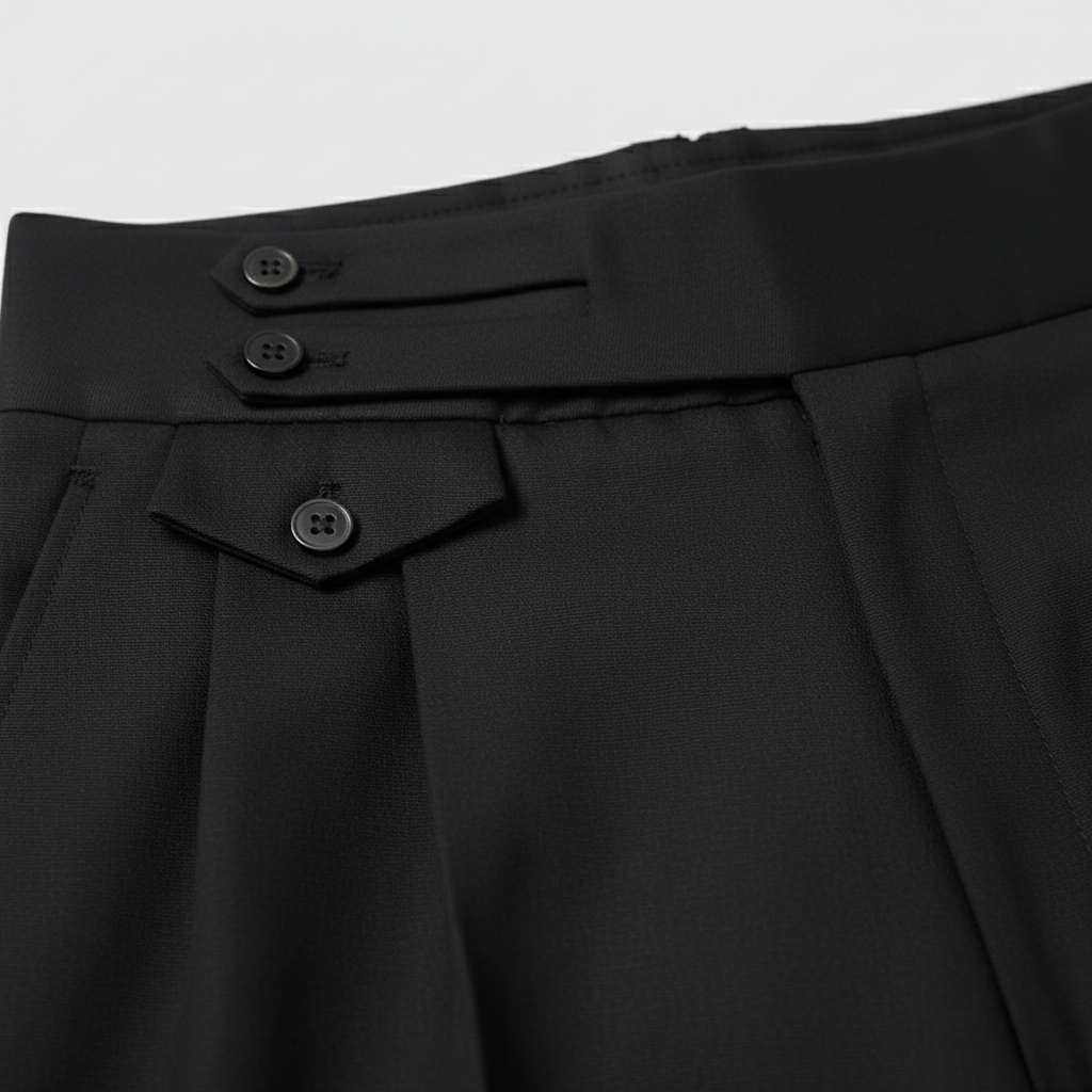 Black Pleated High Waisted Trousers