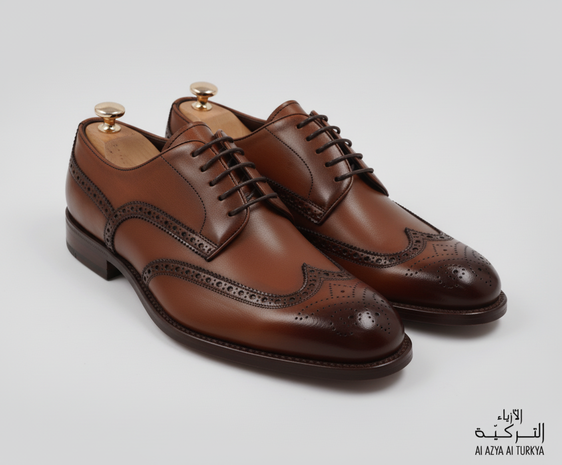 Brown Leather Brogue Oxford Shoes