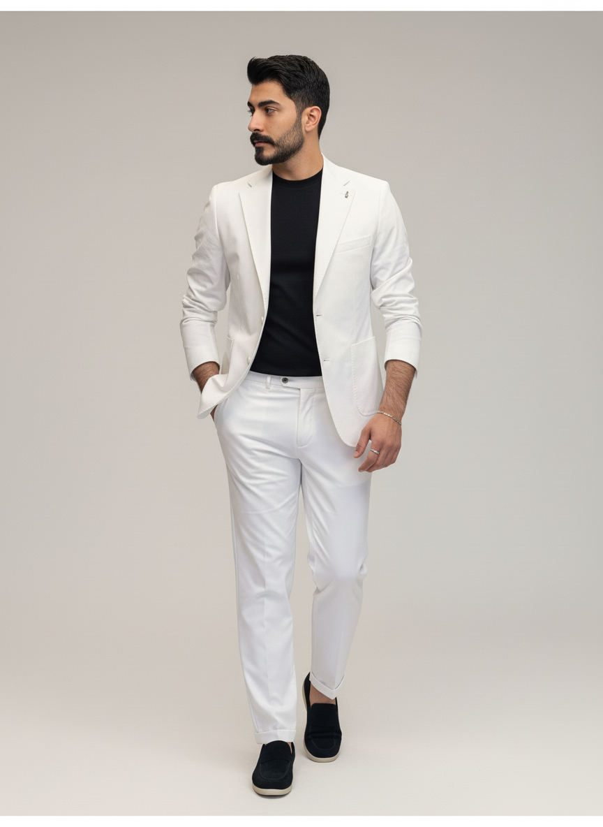 White Single-Breasted Suit