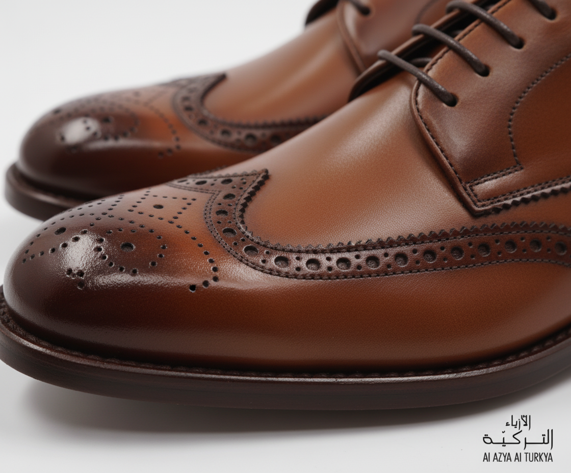 Brown Leather Brogue Oxford Shoes