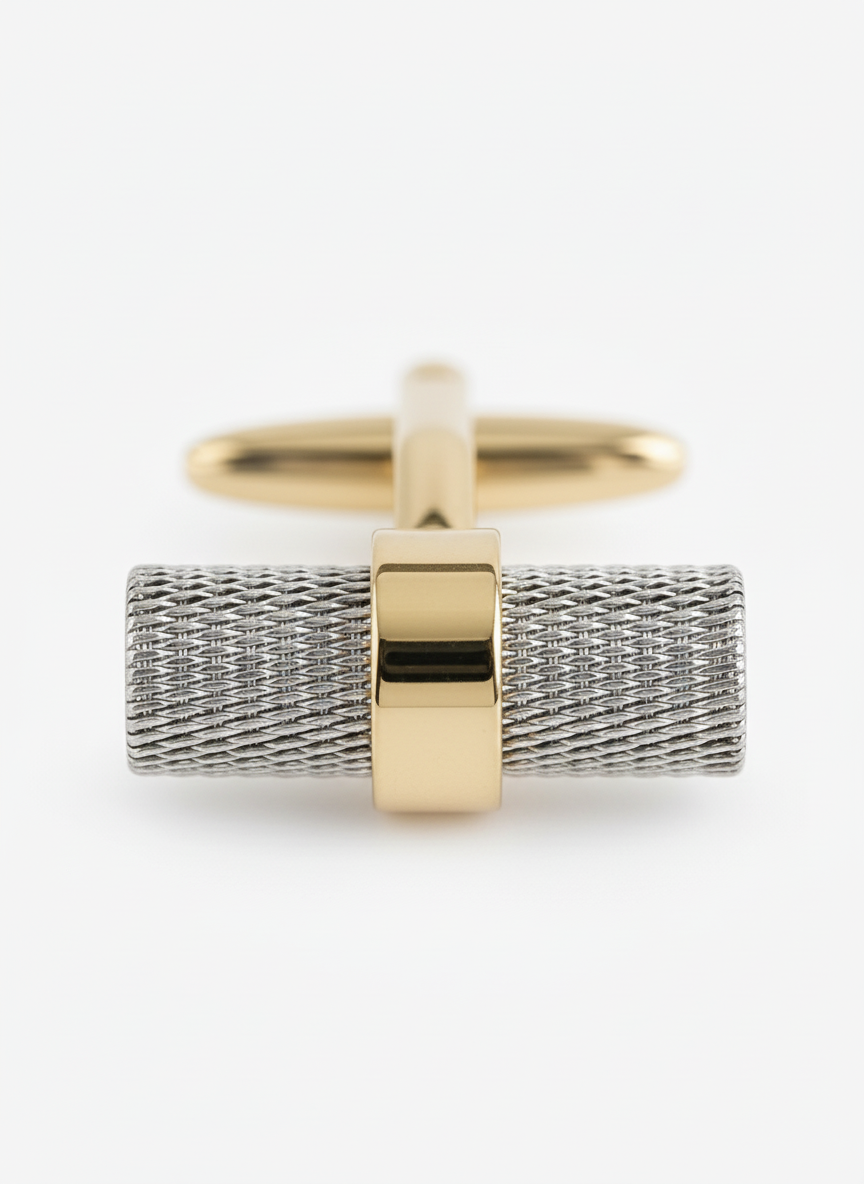 Aureus Two-Tone Barrel Cufflinks