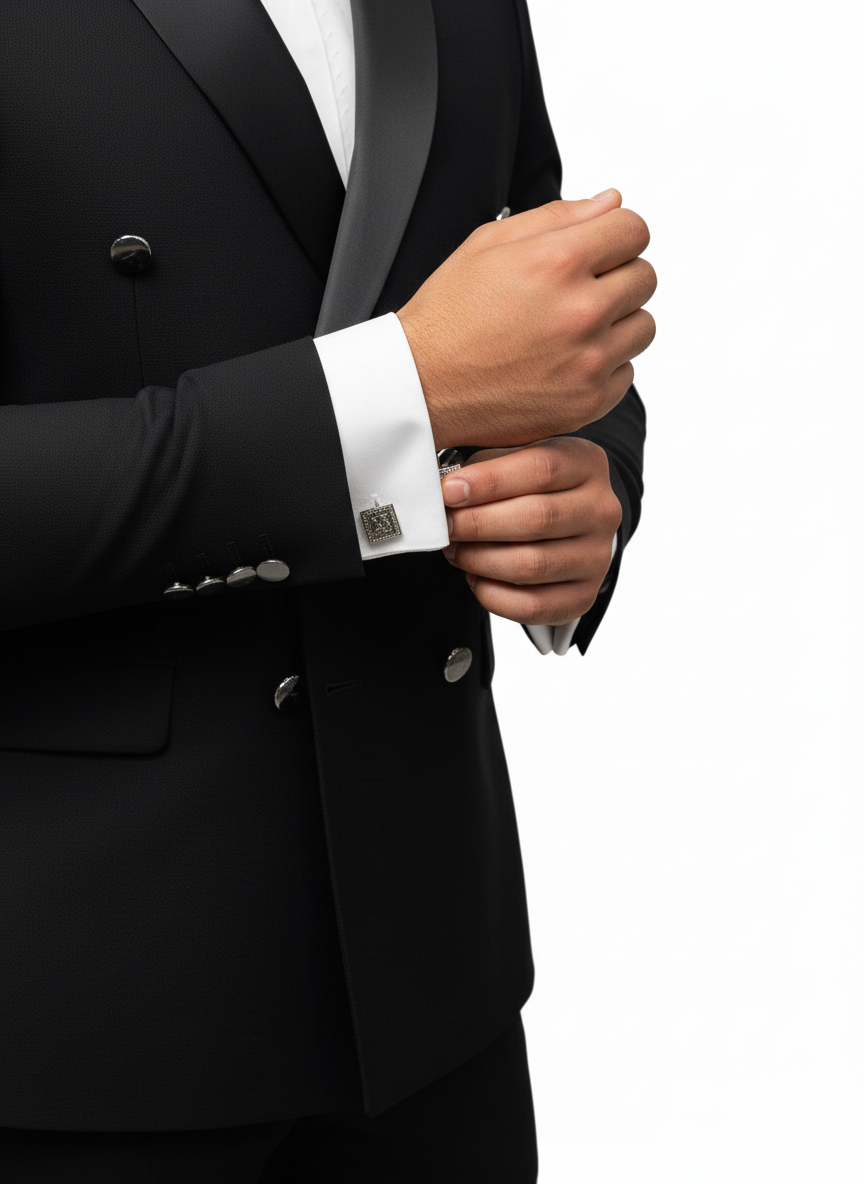 Classic Double-Breasted Black Tuxedo