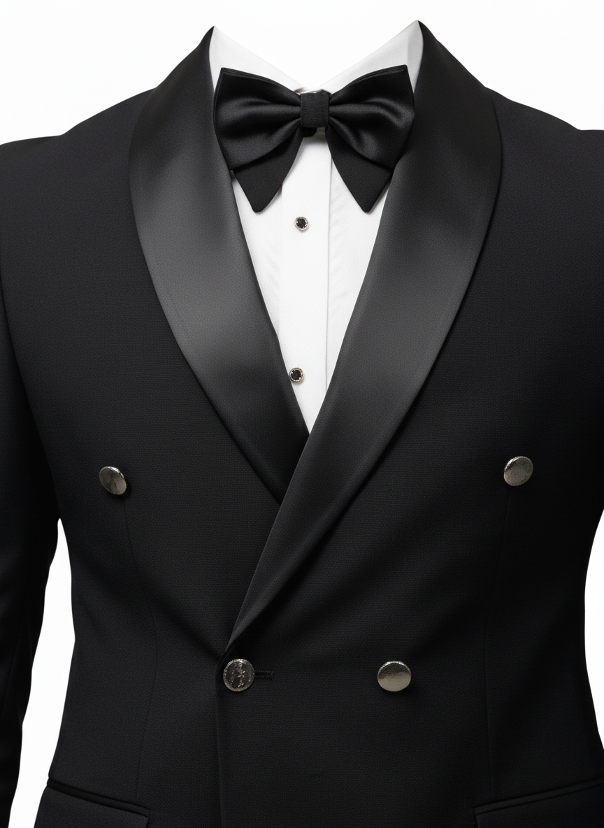 Classic Double-Breasted Black Tuxedo